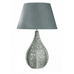 Керамическая настольная лампа с серебрянным абажуром A9082LT-1SI SPHERE